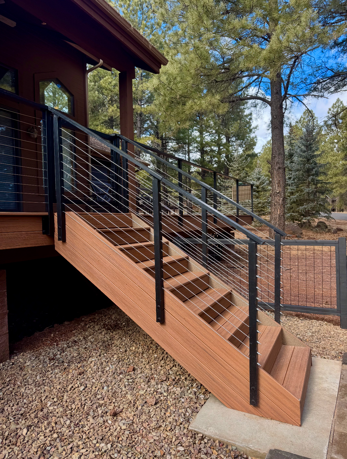Entry Stairs with Stone Accents