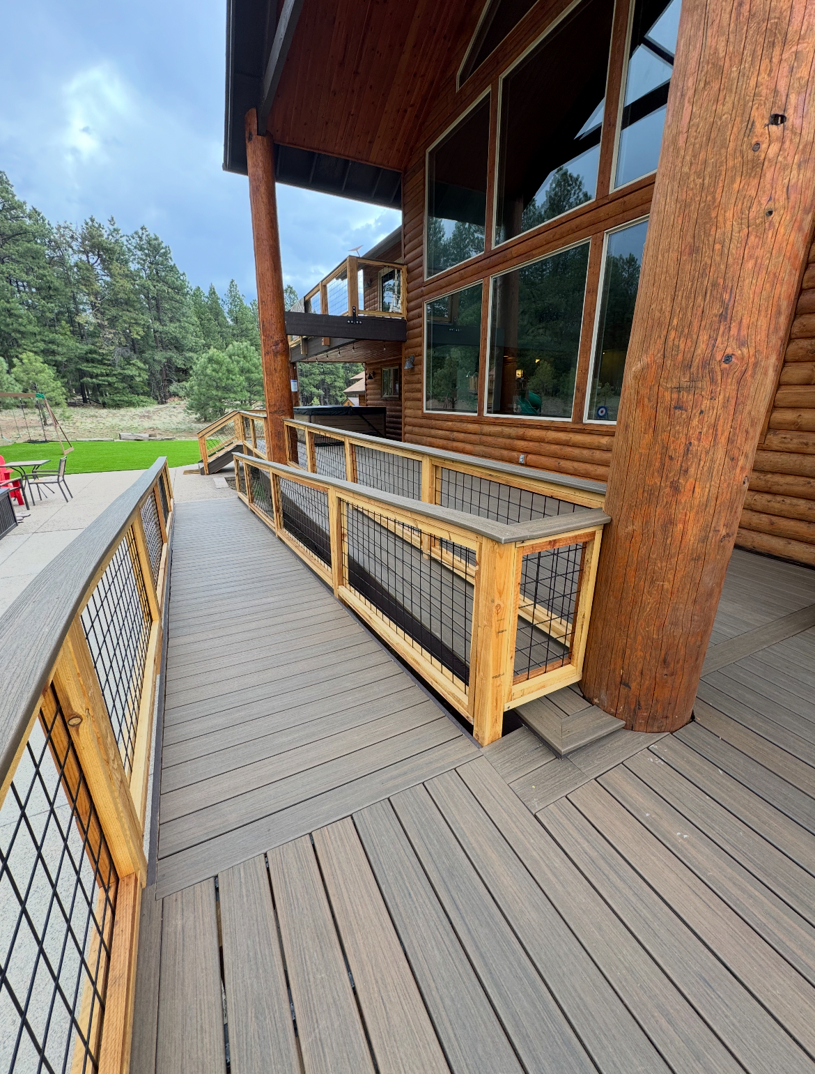 Multi-Level Log Cabin Deck